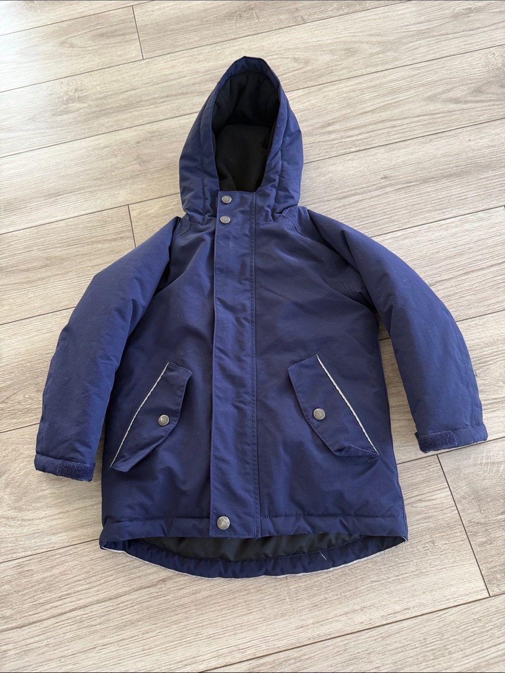 Hanna Andersson Navy Hooded Puffer Ski Jacket Size 5